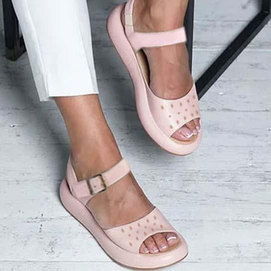 Orthopaedic Peep Toe Flat Sandals