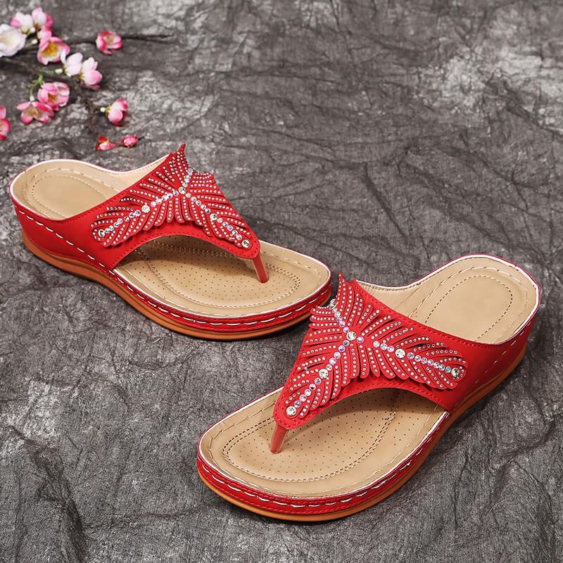 Thick-Soled Round Toe Cross Slippers