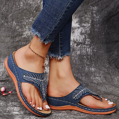 Thick-Soled Round Toe Cross Slippers