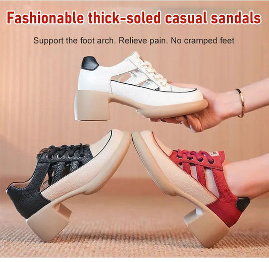 Thick Soled Casual Heeled Sandals