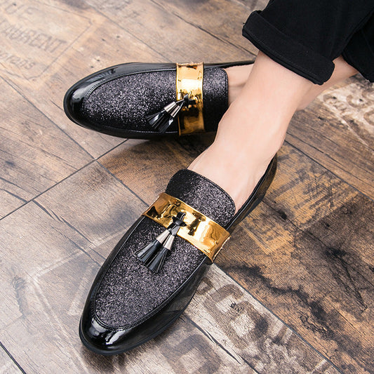 Black Tassel Shoe Handmade Wedding Men Loafers