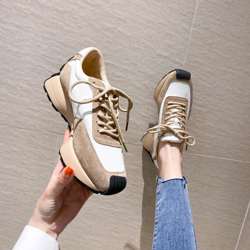 Chunky Sneakers Women's Genuine Leather Platform Shoes