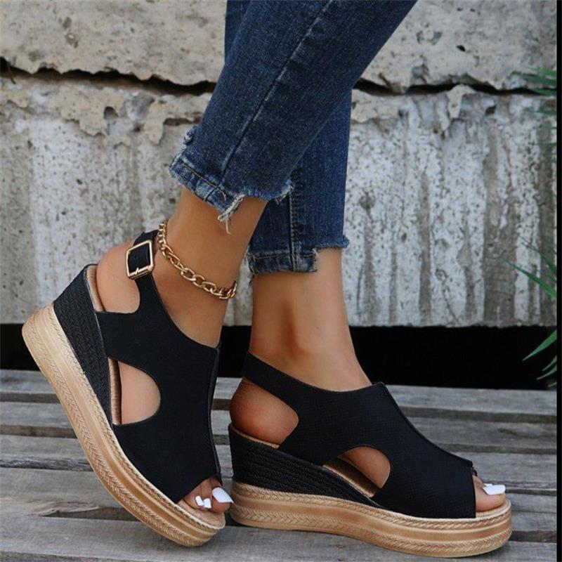 Sleek wedge heel sandals