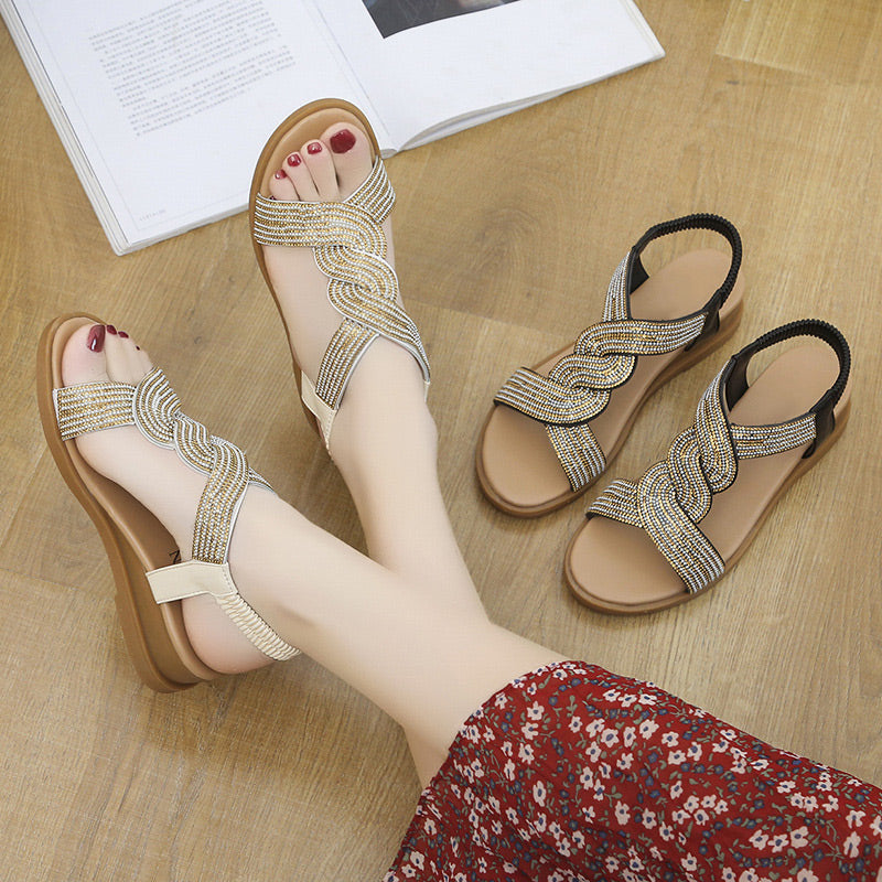 Roman soft bottom wedge sandals