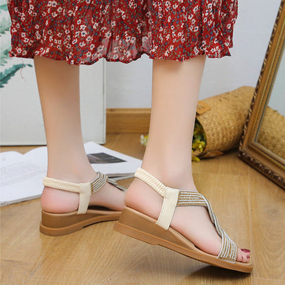 Roman soft bottom wedge sandals