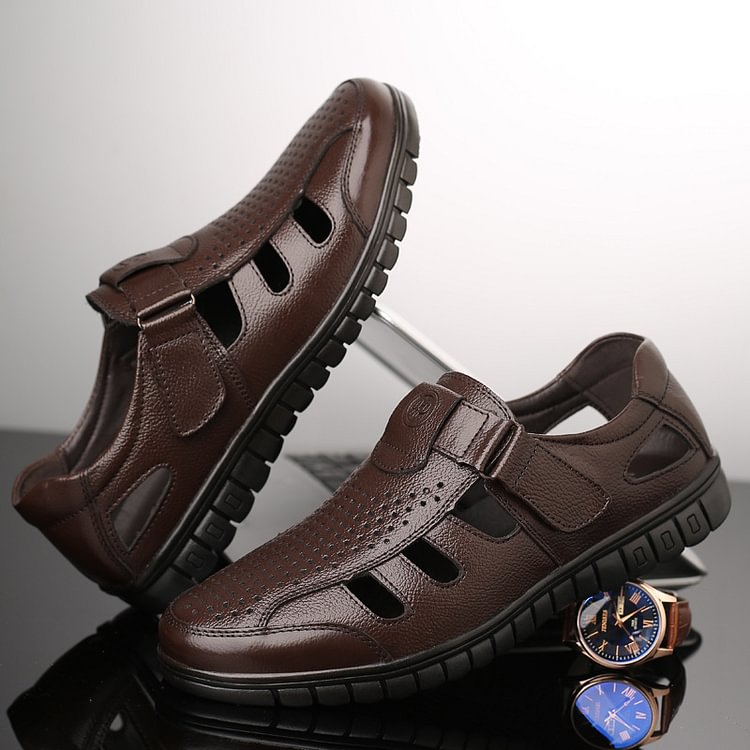 Hollow Business Leather Sandals