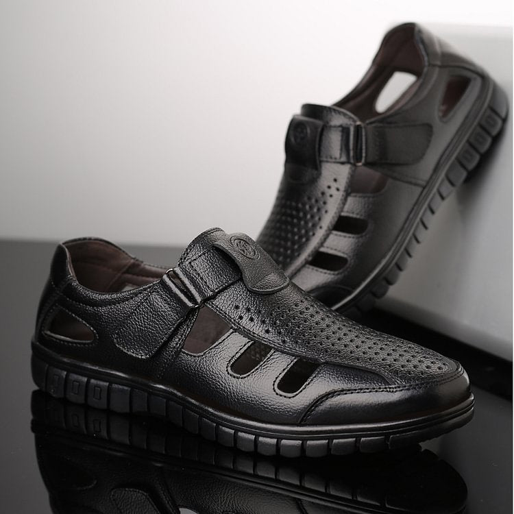 Hollow Business Leather Sandals