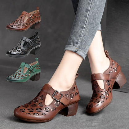 Retro ethnic style hole shoes