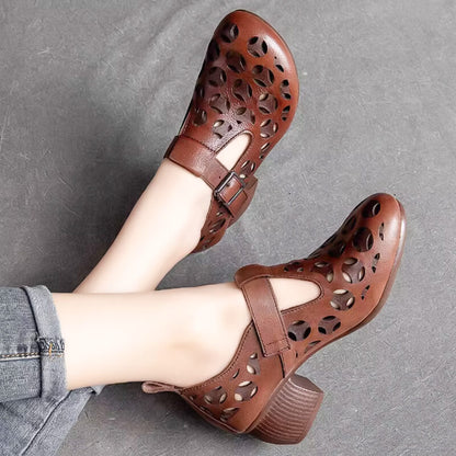 Retro ethnic style hole shoes