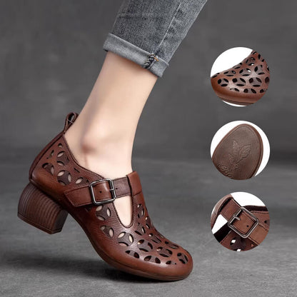 Retro ethnic style hole shoes