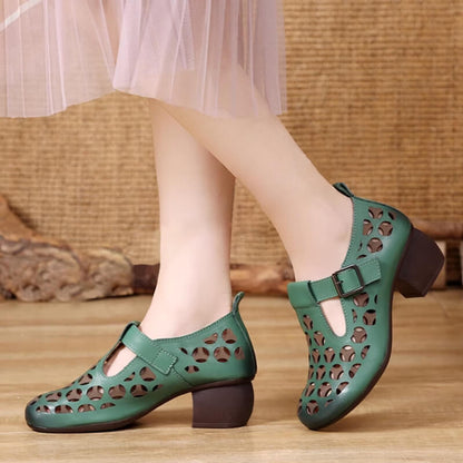 Retro ethnic style hole shoes