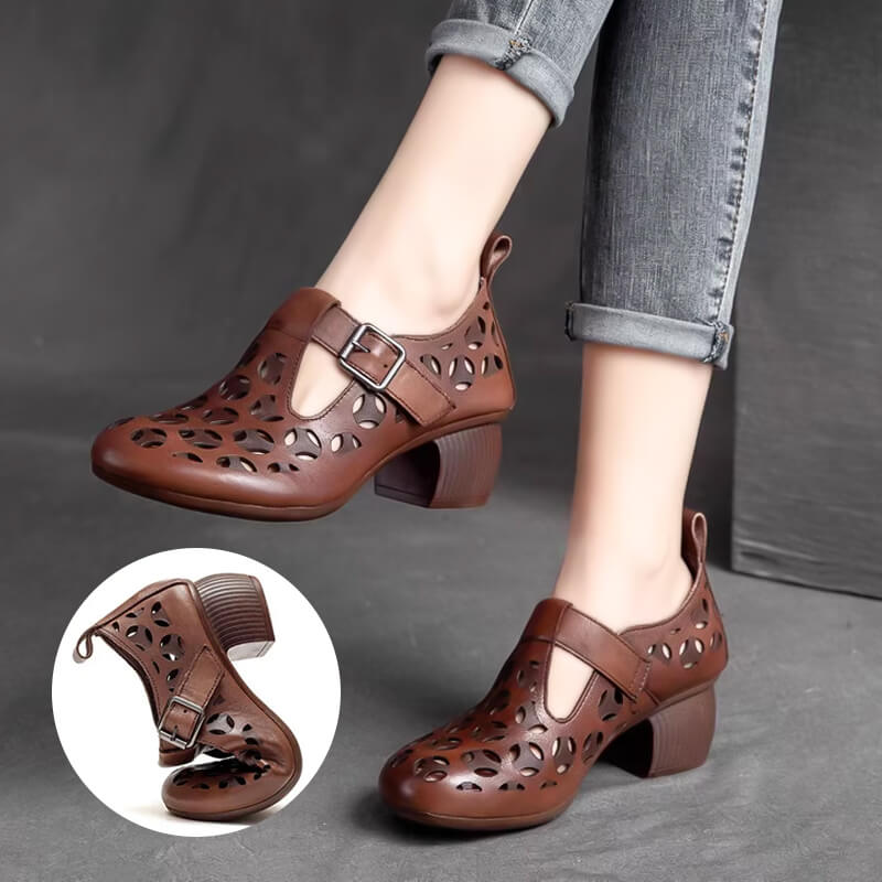 Retro ethnic style hole shoes