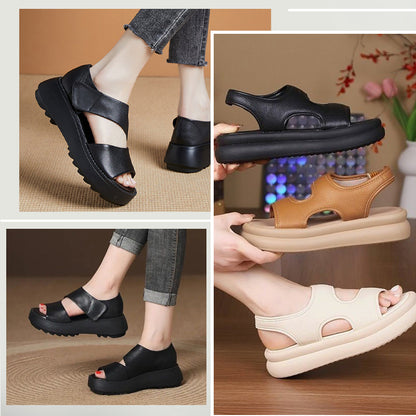 Women's Retro Thick Sole Velcro Sandals