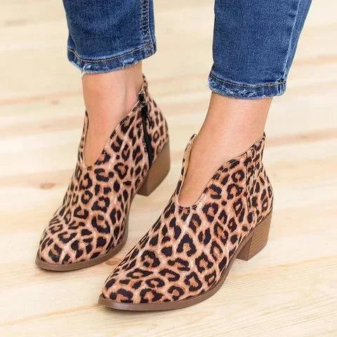 Pointed Toe Block Heel Boots