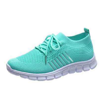 Women's Knitted Running Sneakers, plain colour breathe in Low Top Walking Trainers