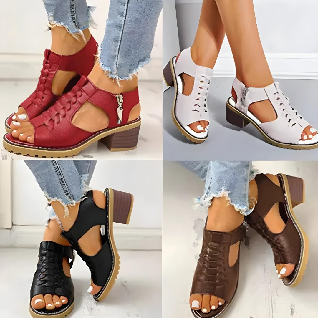 FrejaShop™ Peep toe højhælede sandaler