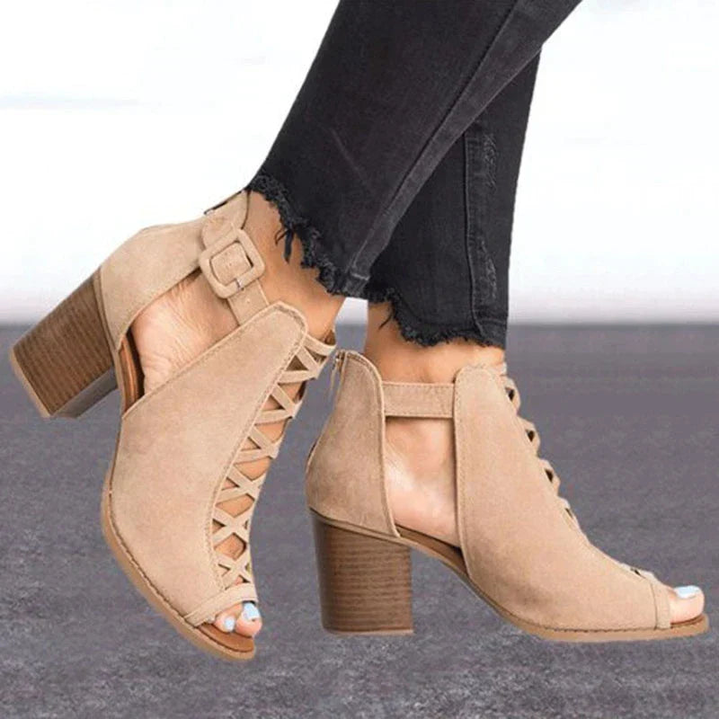 Women's Ankle Strap Chunky Heels