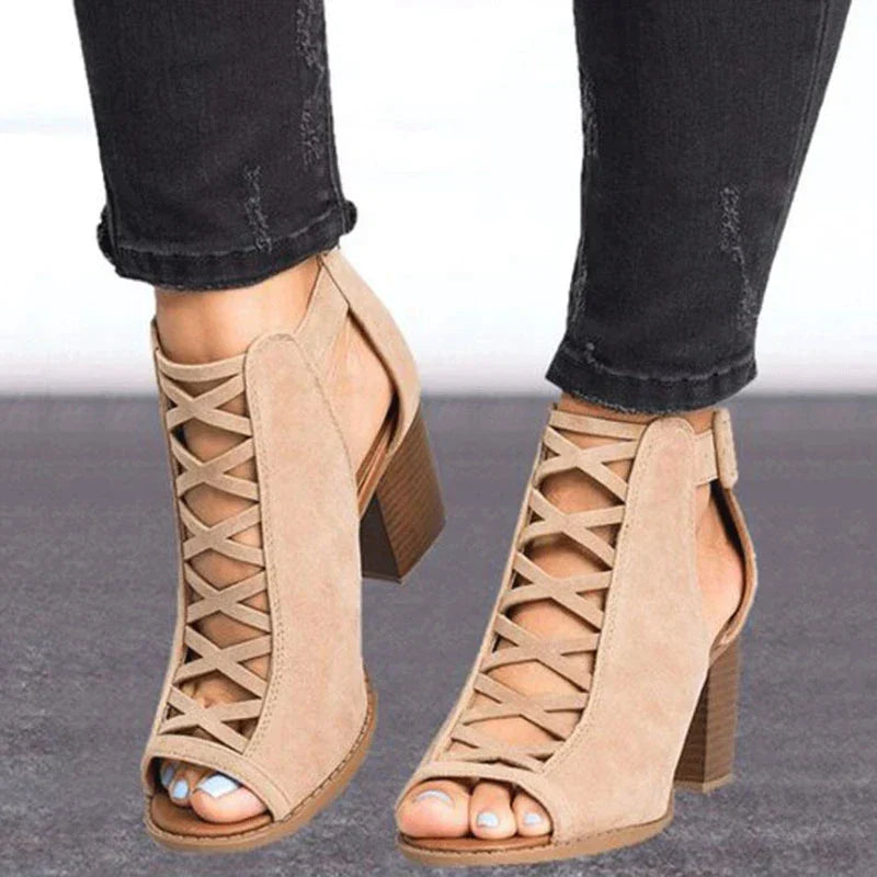 Women's Ankle Strap Chunky Heels