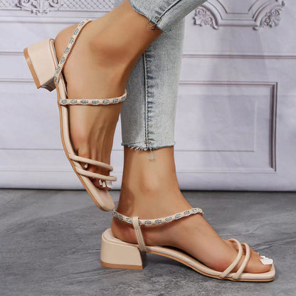 Women Chunky Leather Heels