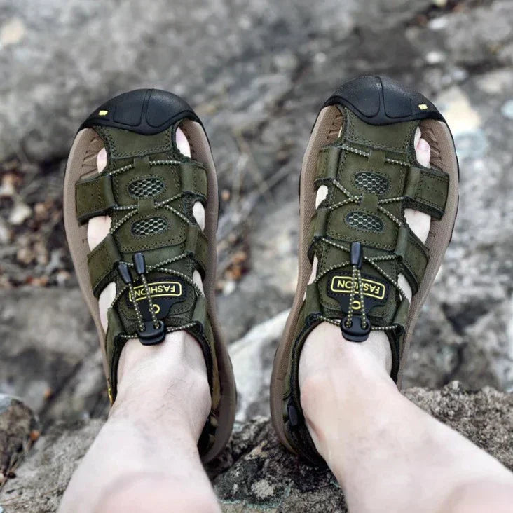 Genuine Leather Men's Casual Sandals Hiking