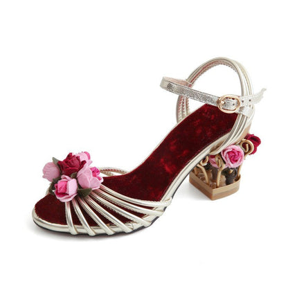 Sandals Peep Toe Strappy Shoes Birdcage High Heels