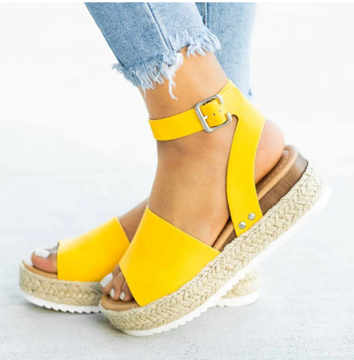 Womens Wedge Platform Ankle Strap Sandals