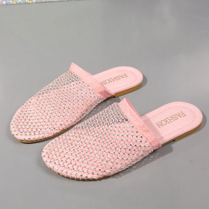 Hollow Sandals With Rhinestones