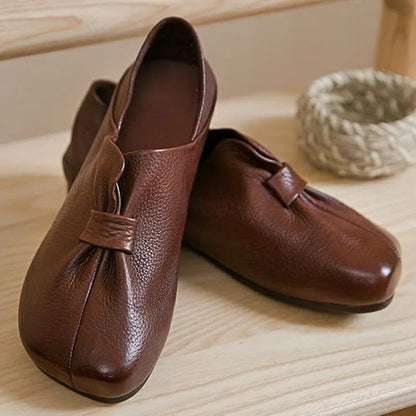 Round Toe leather casual shoes