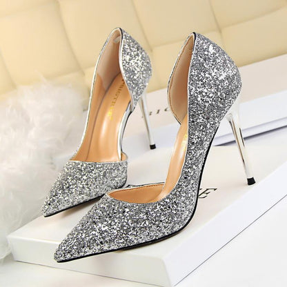 Women Glitter Decor Stiletto