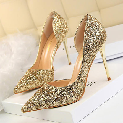 Women Glitter Decor Stiletto