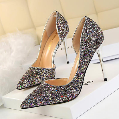 Women Glitter Decor Stiletto