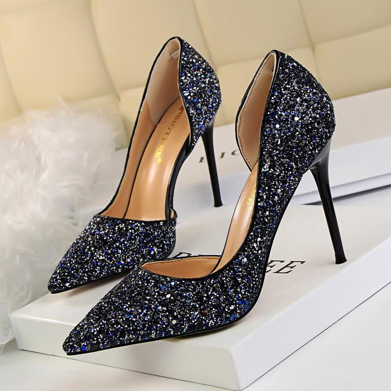 Women Glitter Decor Stiletto