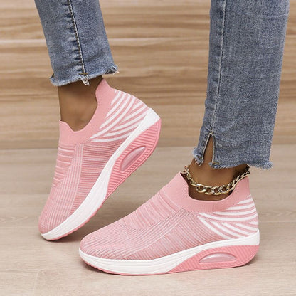 Womens Flying Woven Thick Sole Sneakers