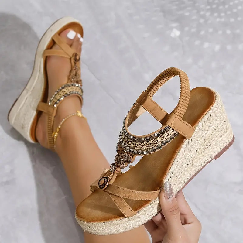 Women's wedge heels bohemian style