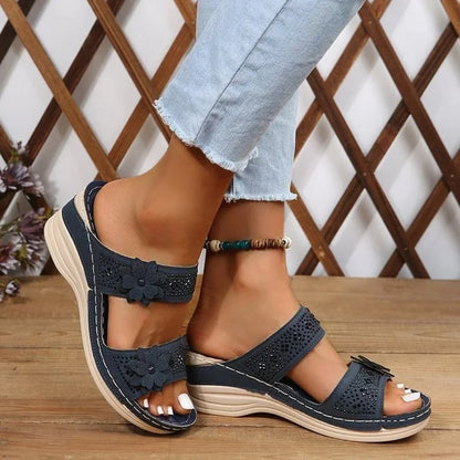 Womens Slippers Pumps Wedge Heels Slingbacks Roman Sandals Beach Shoes Open Toe