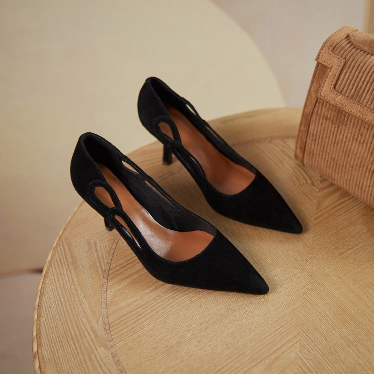 Pointed Toe Thin Heel Pumps For Women Mixed Colour High Heels