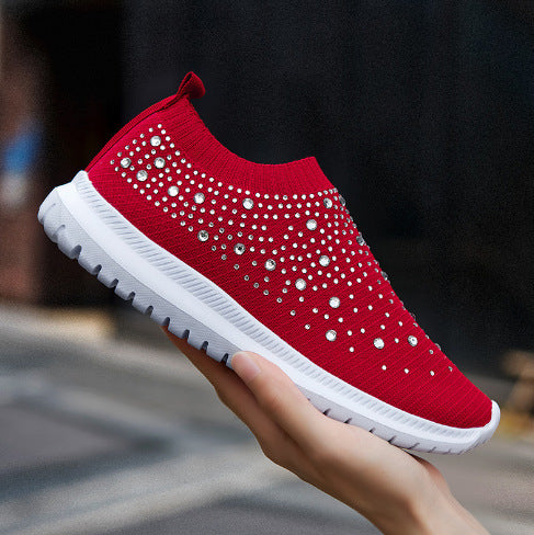 Vulcanised Shoes Sneakers Women's Trainers Knitted Sneakers Women's Slip-on