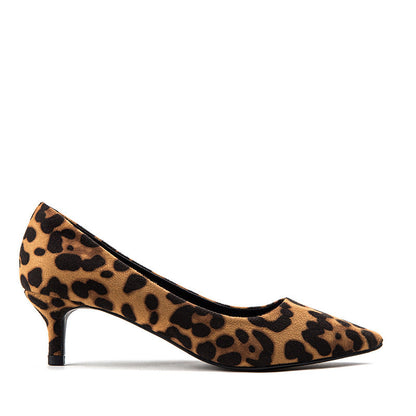 Suede Sexy leopard women shoes kitten heels