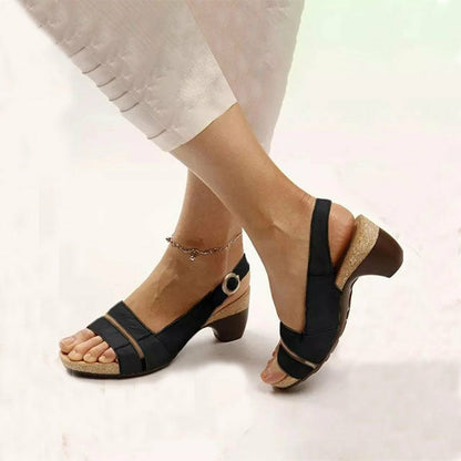 Women Open Toe Heels Shoes