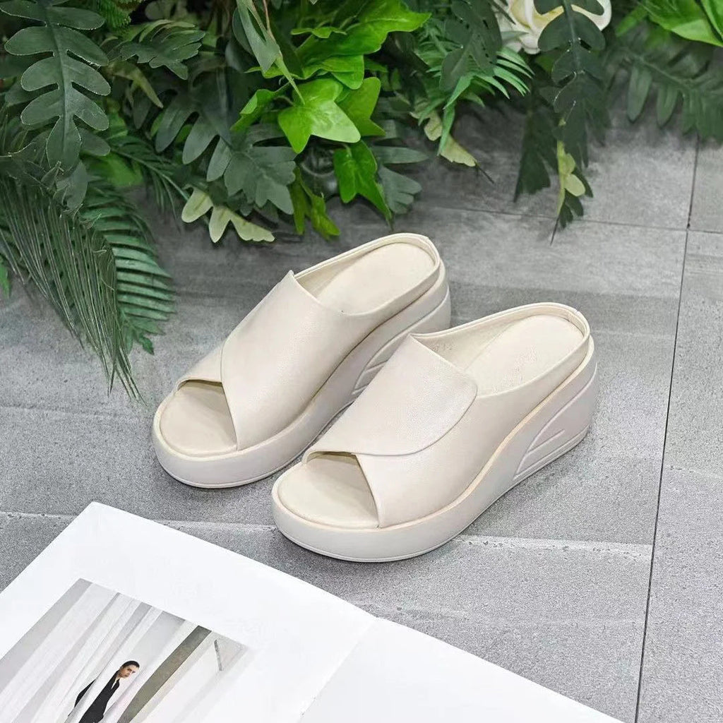 Women's Fish Mouth Platform Wedge Slippers