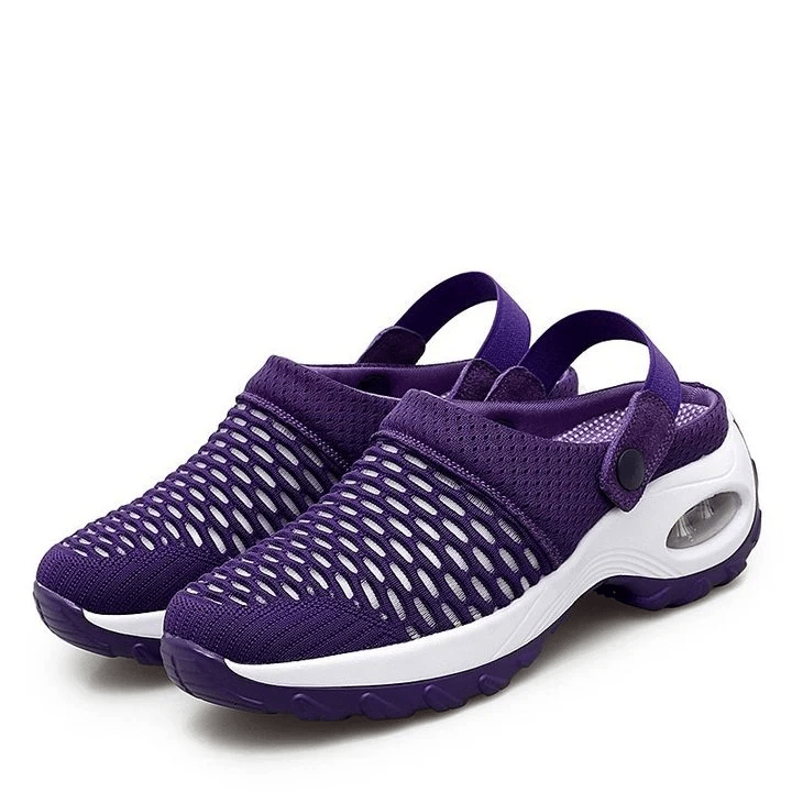 Women's Air Cushion Platform Mesh Mules Sneaker Sandals