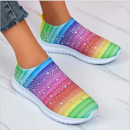 Vulcanised Shoes Sneakers Women's Trainers Knitted Sneakers Women's Slip-on