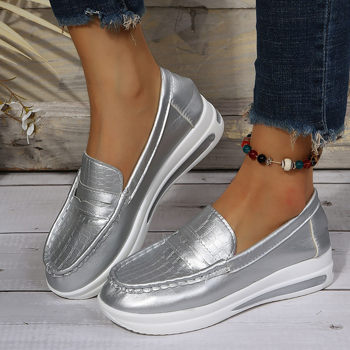 Womens Casual Leather Loafers