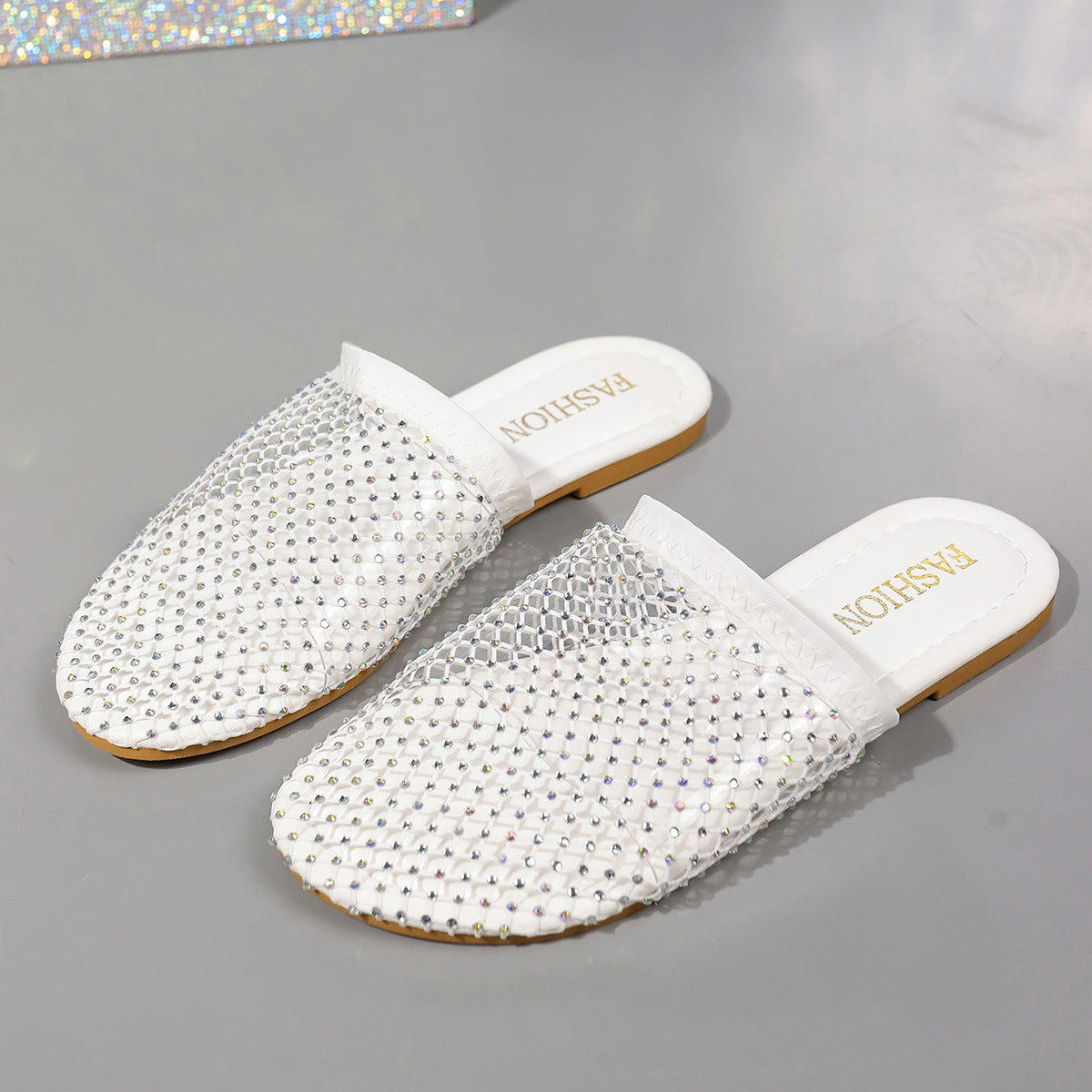 Hollow Sandals With Rhinestones