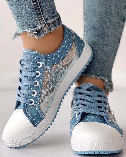 Womens Mesh Flat Sneakers