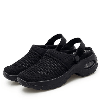 Women's Air Cushion Platform Mesh Mules Sneaker Sandals