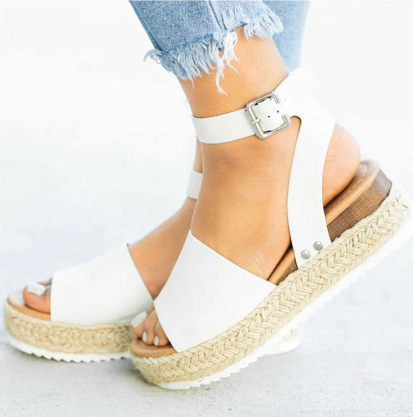 Womens Wedge Platform Ankle Strap Sandals