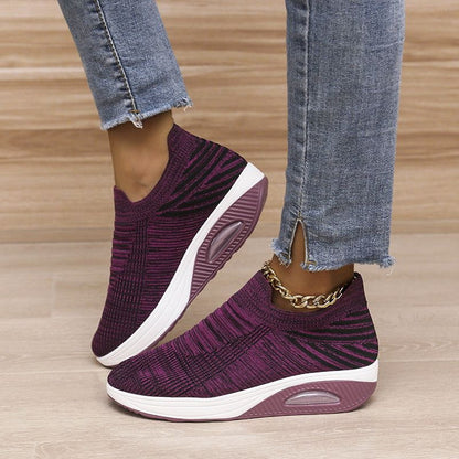 Womens Flying Woven Thick Sole Sneakers