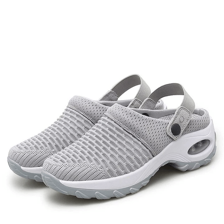 Women's Air Cushion Platform Mesh Mules Sneaker Sandals