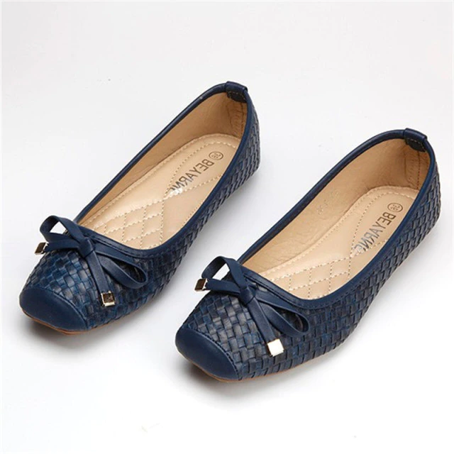 Woven Leather Casual Shoes